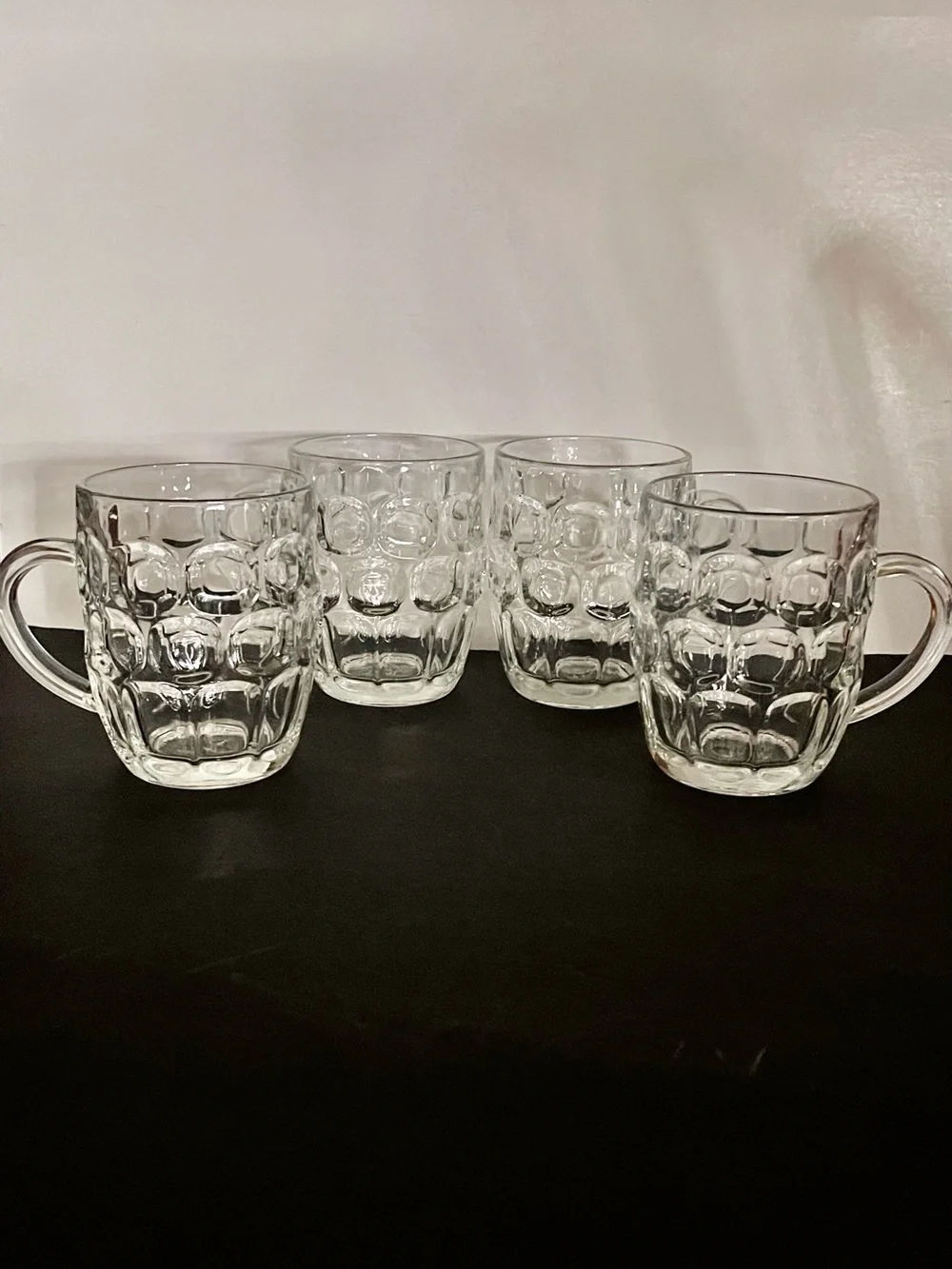Ravenhead R5V1 Dimple Thumbprint Panel Clear Pressed Jug Glass Handle Mug